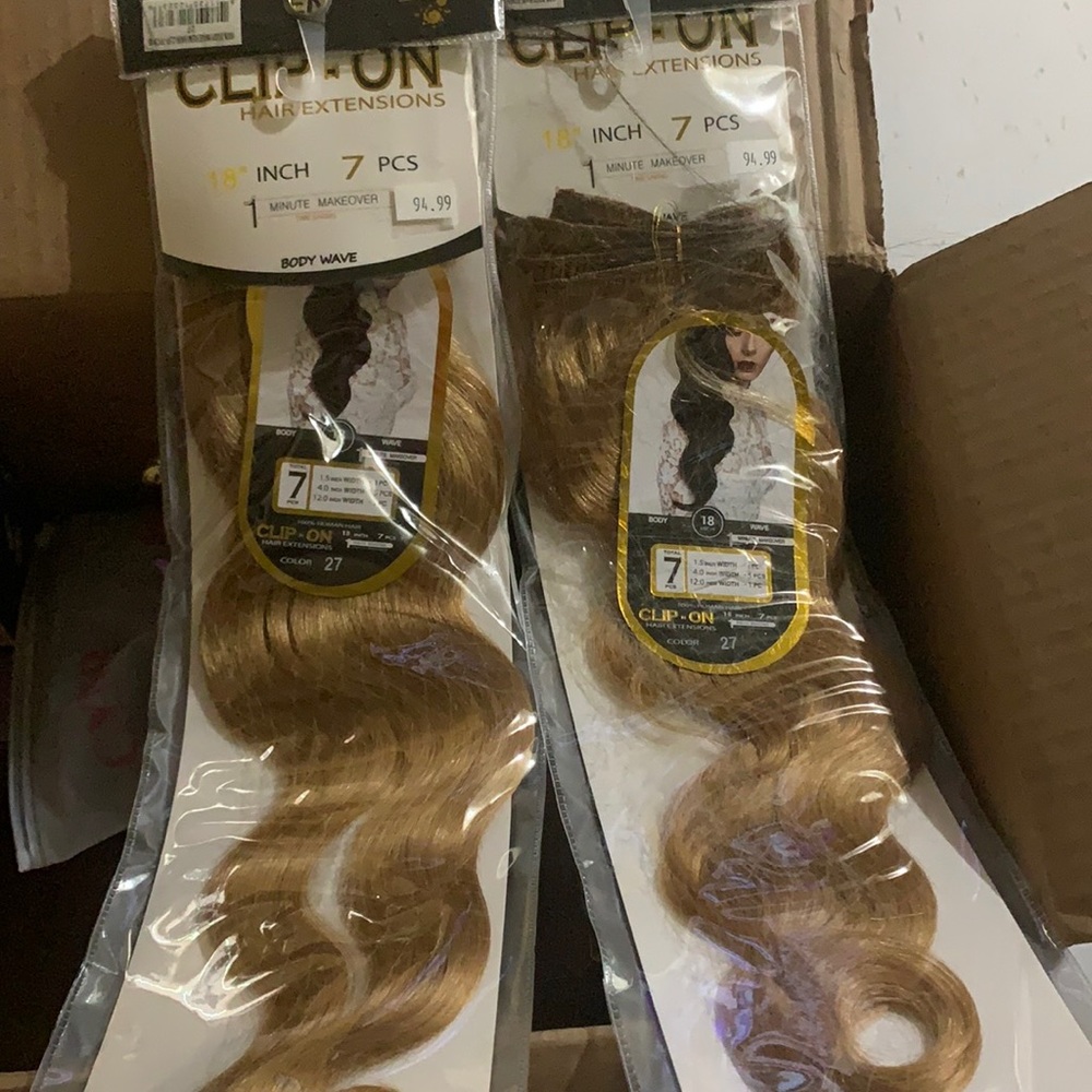 Clip on hair extensions